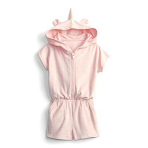Baby Gap 4T Girls Terry 3D Unicorn Romper Light Pink